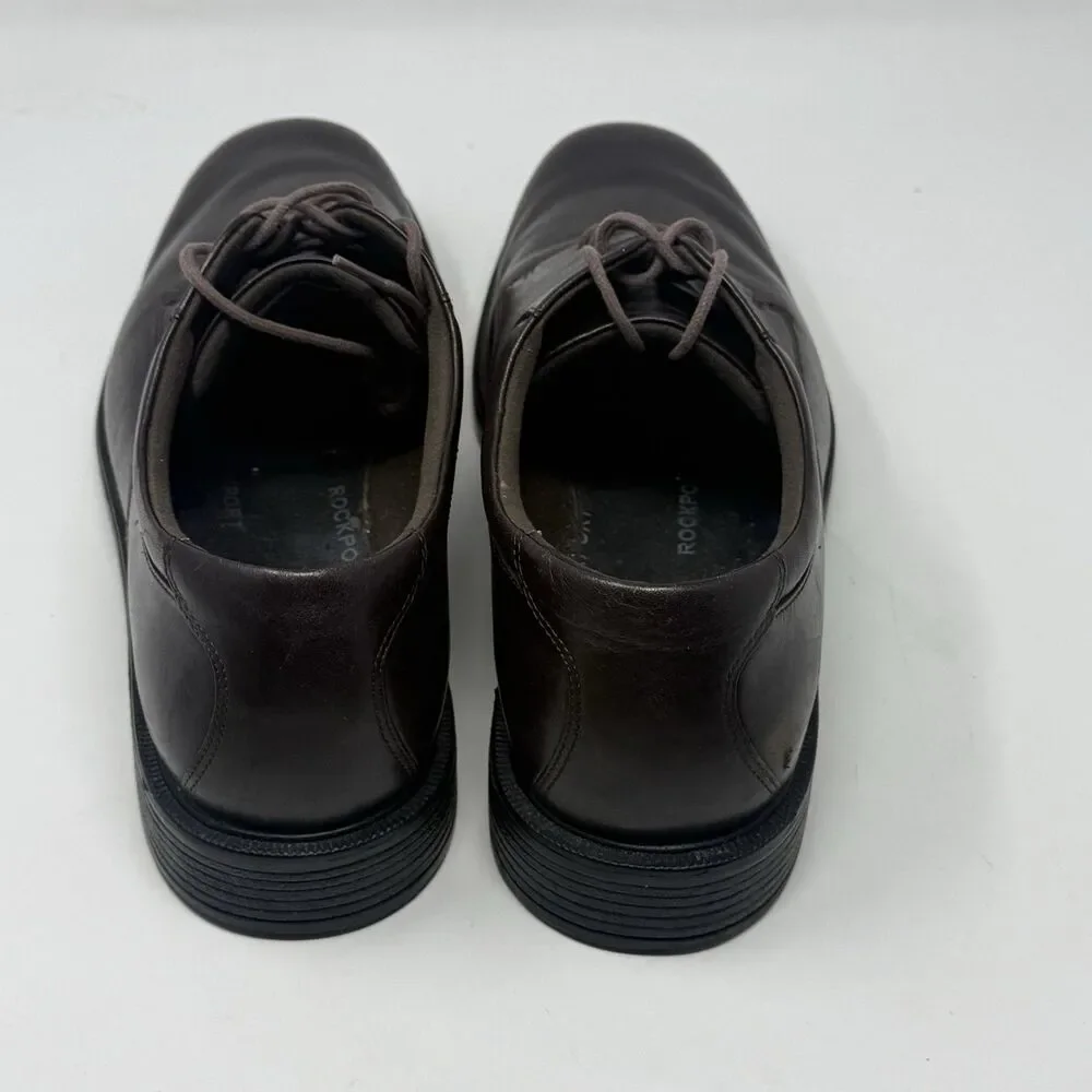 Rockport Margin Derby Shoes Mens 14 M Brown Leather Plain Toe Business NO INSOLE